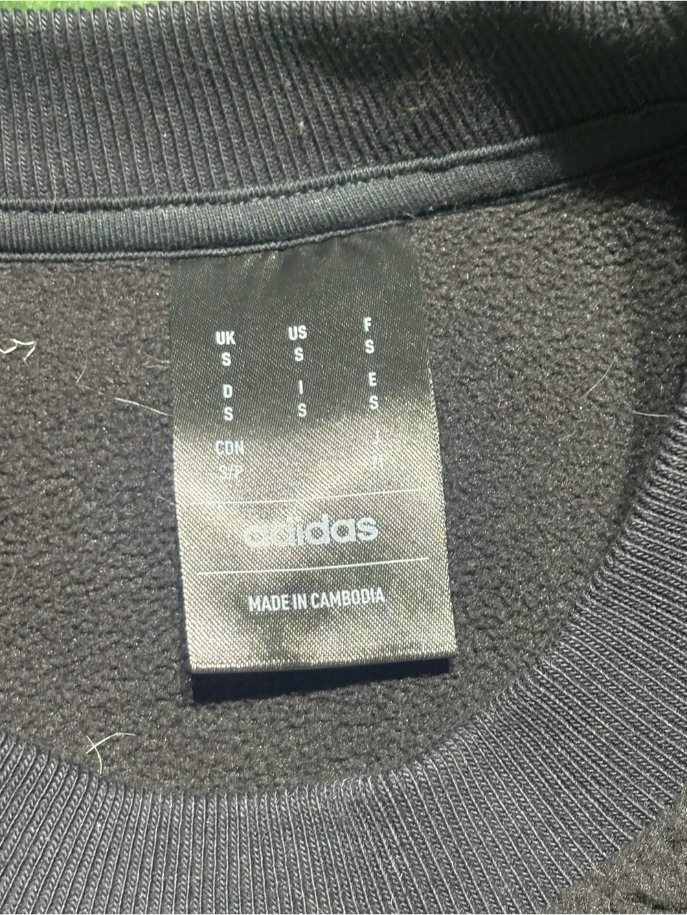 adidas Black Crewneck Textured Fleece Pullover